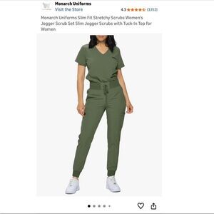 Monarch Olive Green Jogger Scrub Set